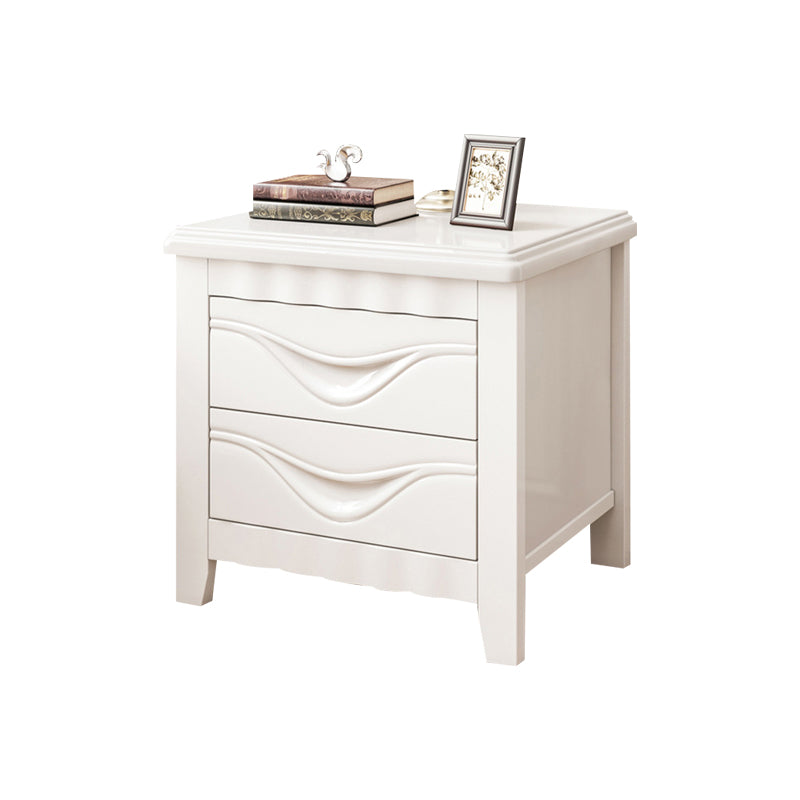 Modern Accent Table Nightstand Antique Finish Nightstand with Drawers