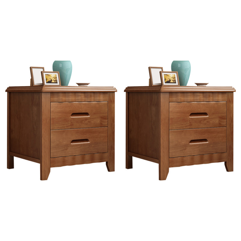 Modern Accent Table Nightstand Antique Finish Nightstand with Drawers