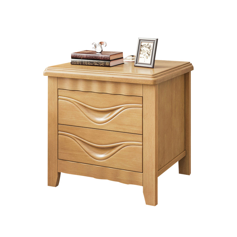 Modern Accent Table Nightstand Antique Finish Nightstand with Drawers