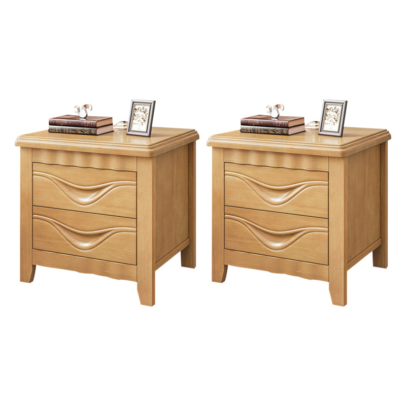 Modern Accent Table Nightstand Antique Finish Nightstand with Drawers