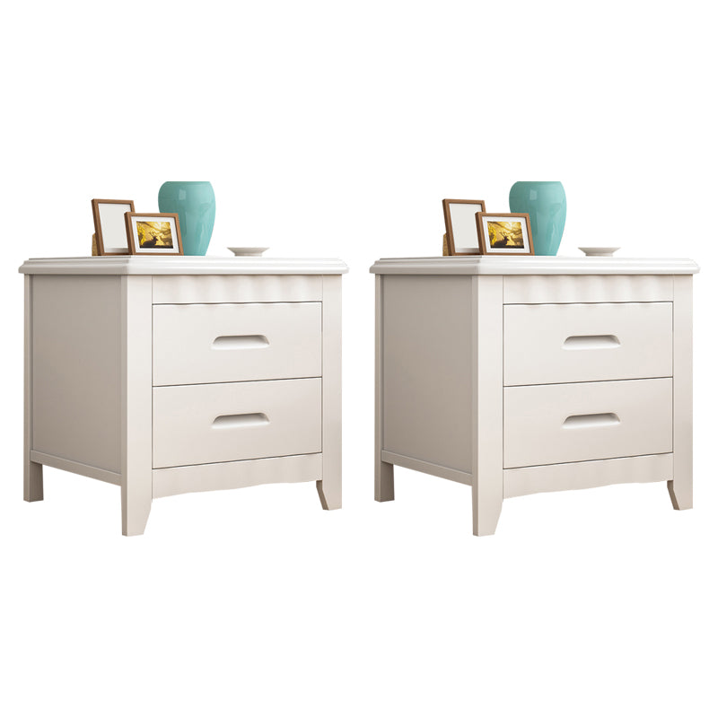 Modern Accent Table Nightstand Antique Finish Nightstand with Drawers