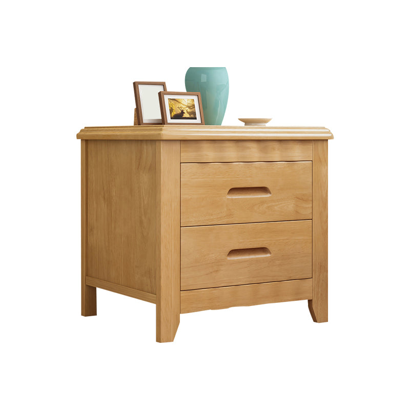 Modern Accent Table Nightstand Antique Finish Nightstand with Drawers