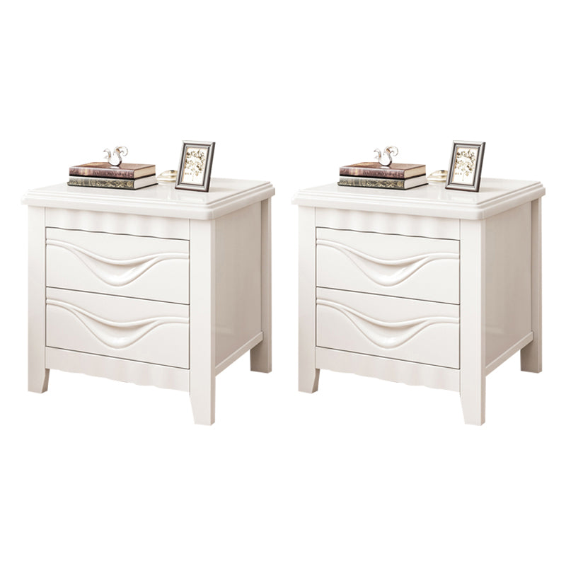 Modern Accent Table Nightstand Antique Finish Nightstand with Drawers