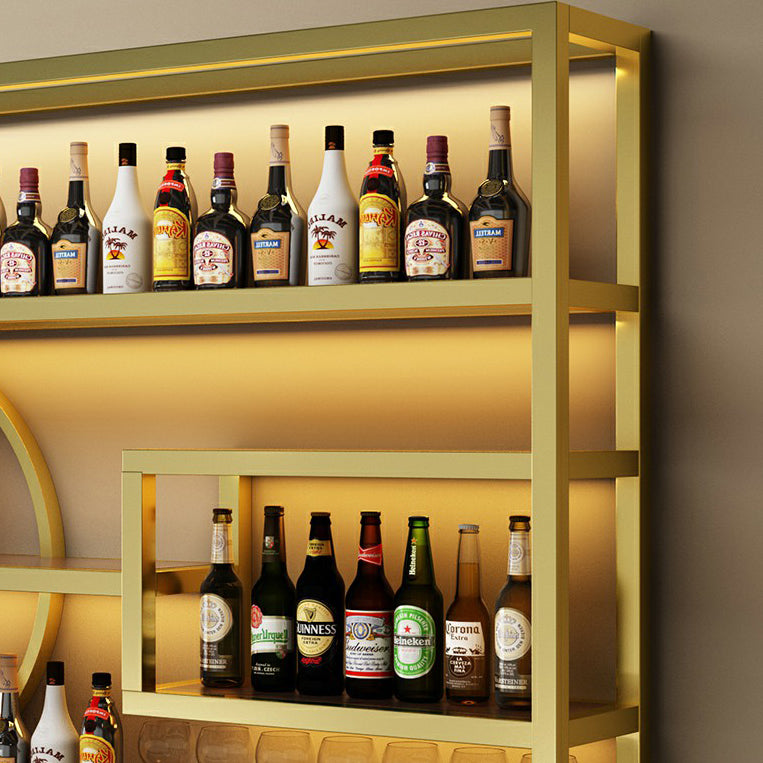 Wall Mounted Wine Rack Metal Modern Wine Bottle & Glass Rack for Bar