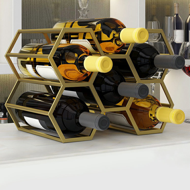 Modern Tabletop Wine Rack Metal Wine Bottle Rack for Living Room