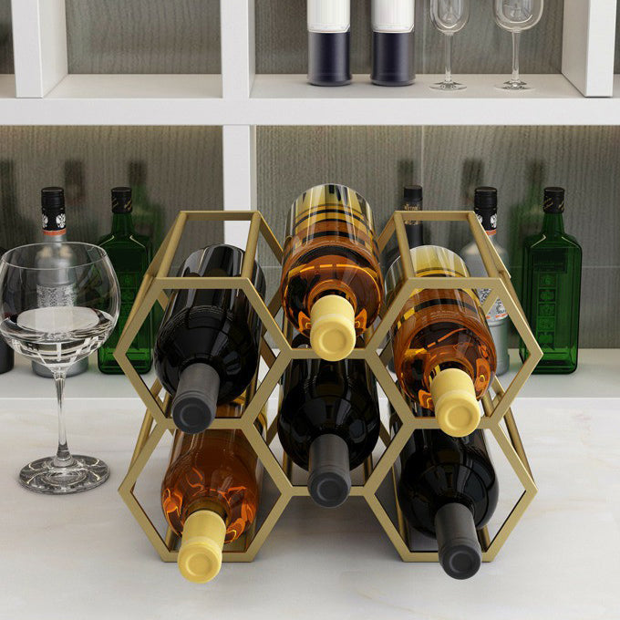 Modern Tabletop Wine Rack Metal Wine Bottle Rack for Living Room