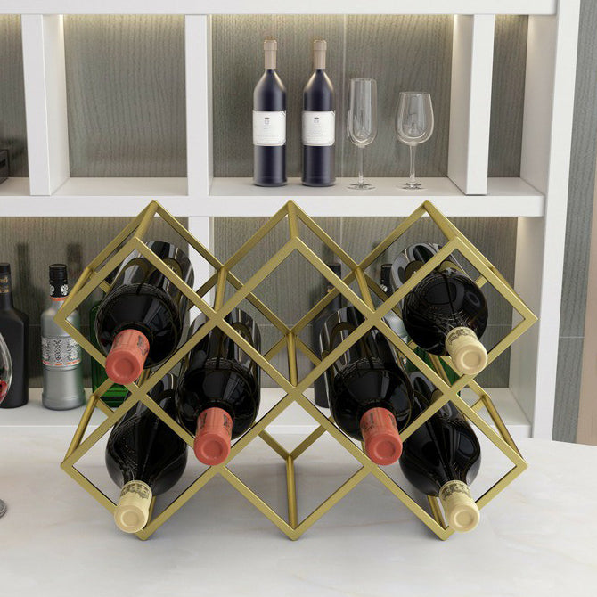 Modern Tabletop Wine Rack Metal Wine Bottle Rack for Living Room