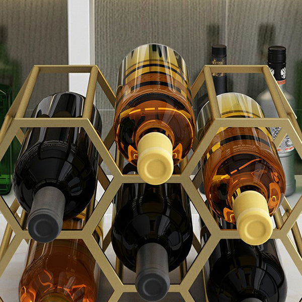 Modern Tabletop Wine Rack Metal Wine Bottle Rack for Living Room