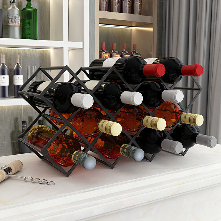 Modern Tabletop Wine Rack Metal Wine Bottle Rack for Living Room