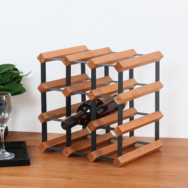 Tabletop Wine Rack Solid Wood Wine Bottle Rack for Living Room