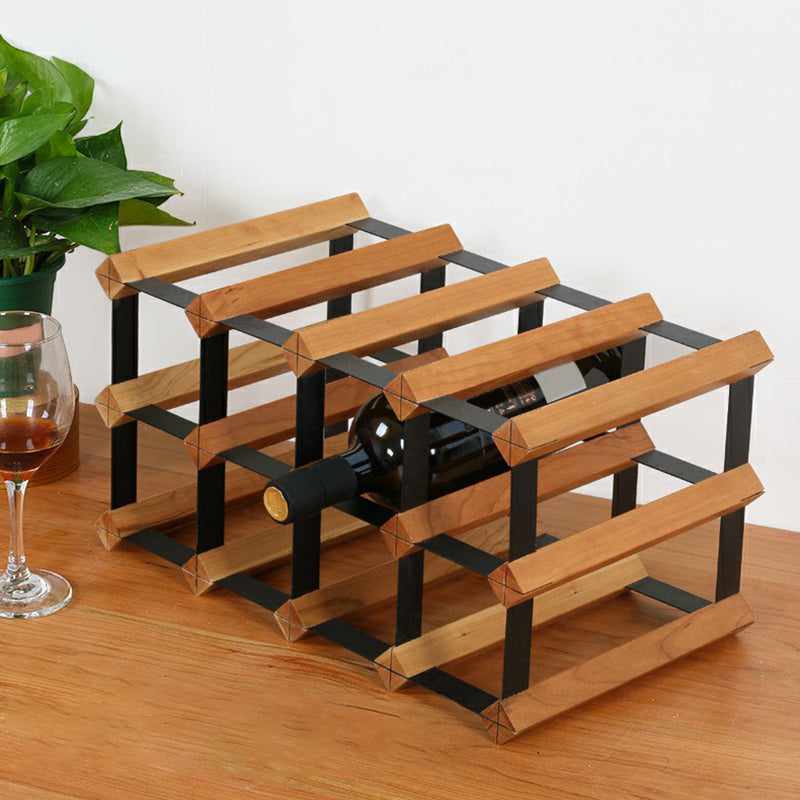 Tabletop Wine Rack Solid Wood Wine Bottle Rack for Living Room