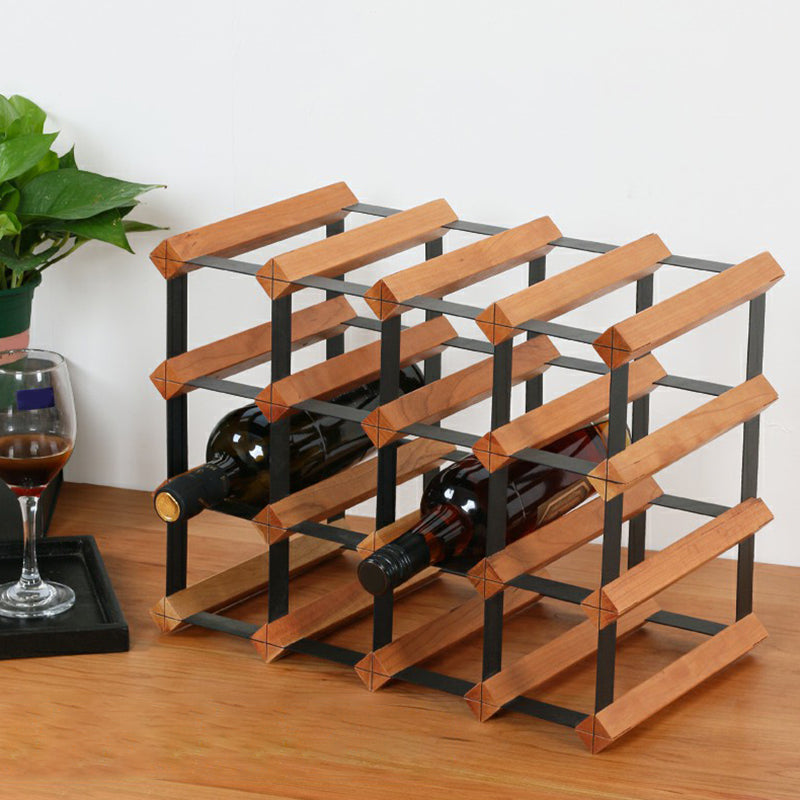 Tabletop Wine Rack Solid Wood Wine Bottle Rack for Living Room