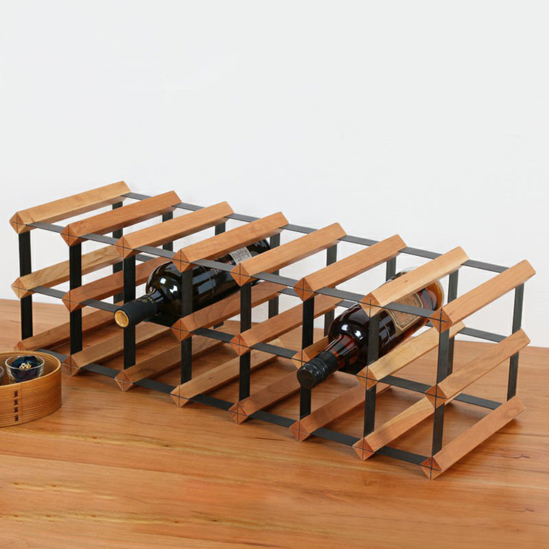 Tabletop Wine Rack Solid Wood Wine Bottle Rack for Living Room