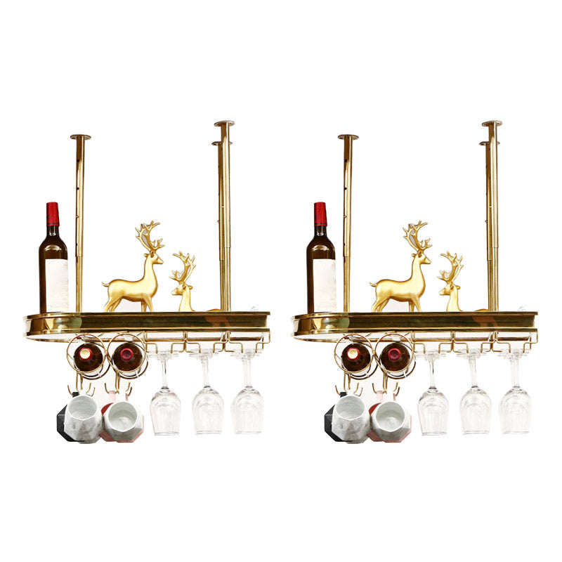 Modern Hanging Wine Rack Holder Stainless Steel Wine Rack in Gold