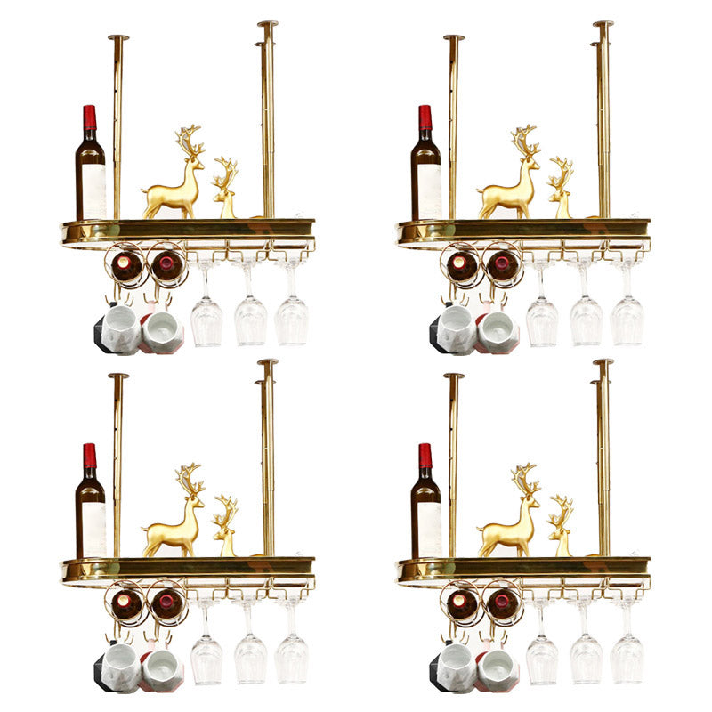 Modern Hanging Wine Rack Holder Stainless Steel Wine Rack in Gold