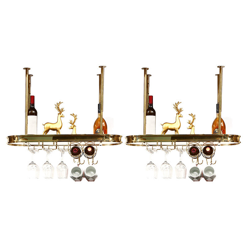 Modern Hanging Wine Rack Holder Stainless Steel Wine Rack in Gold