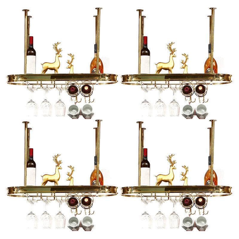 Modern Hanging Wine Rack Holder Stainless Steel Wine Rack in Gold