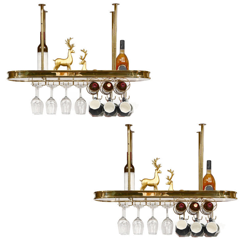 Modern Hanging Wine Rack Holder Stainless Steel Wine Rack in Gold