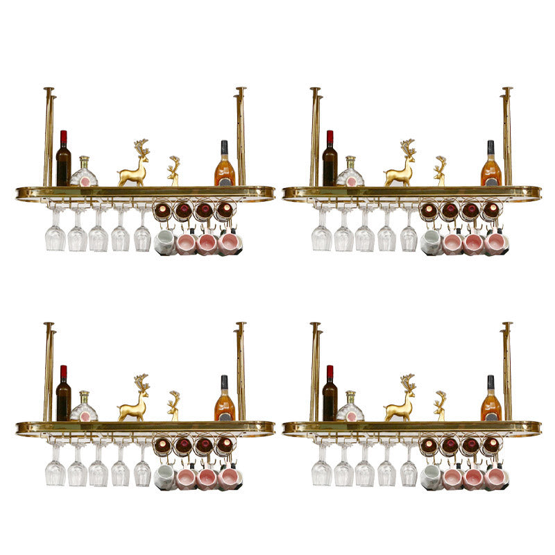 Modern Hanging Wine Rack Holder Stainless Steel Wine Rack in Gold