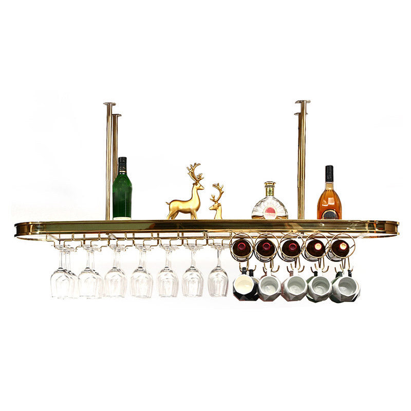 Modern Hanging Wine Rack Holder Stainless Steel Wine Rack in Gold