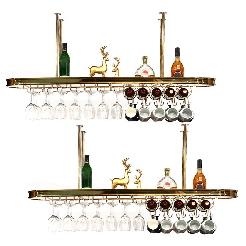 Modern Hanging Wine Rack Holder Stainless Steel Wine Rack in Gold