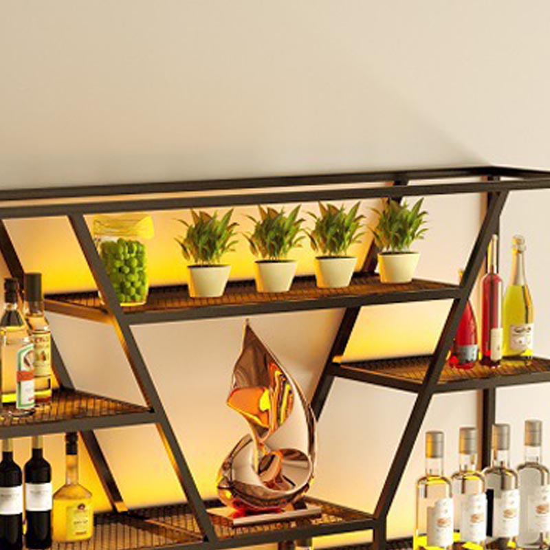 Wall Mounted Iron Wine Racks Modern Style Wine Holder Rack with Shelf