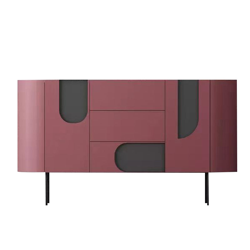 Wood Credenza Modern & Contemporary Server with Cabinets and Drawers