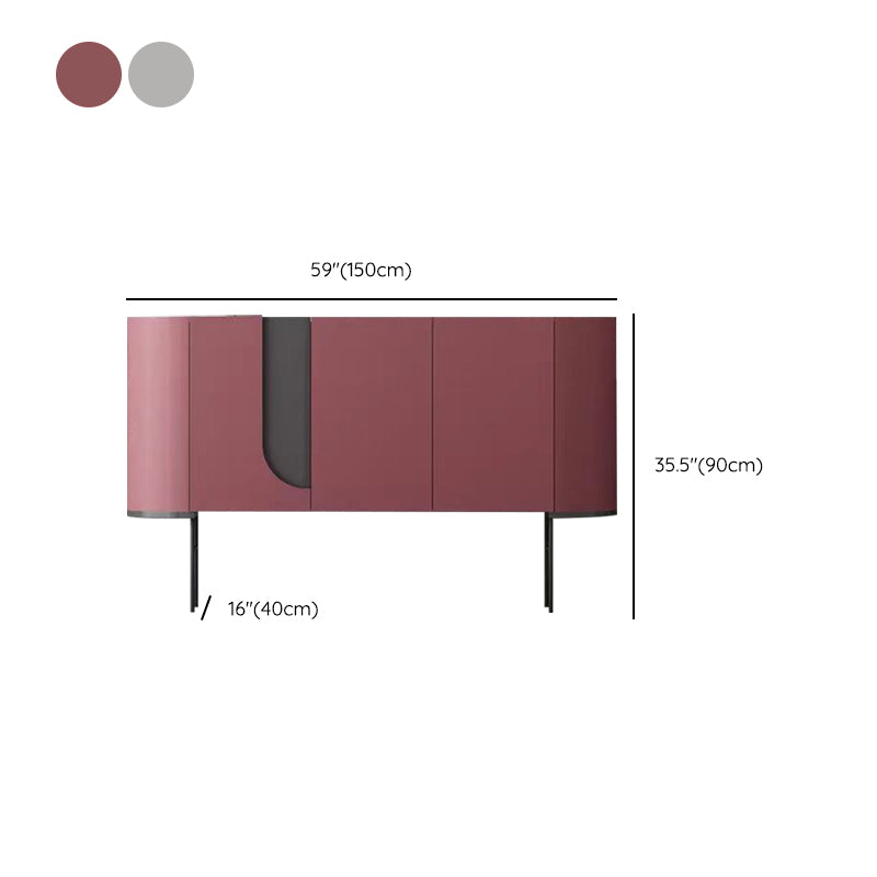 Wood Credenza Modern & Contemporary Server with Cabinets and Drawers