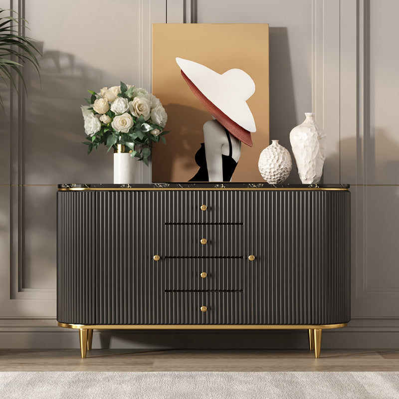 Stone Buffet Table Glam Buffet Credenza with Drawers and Cabinets