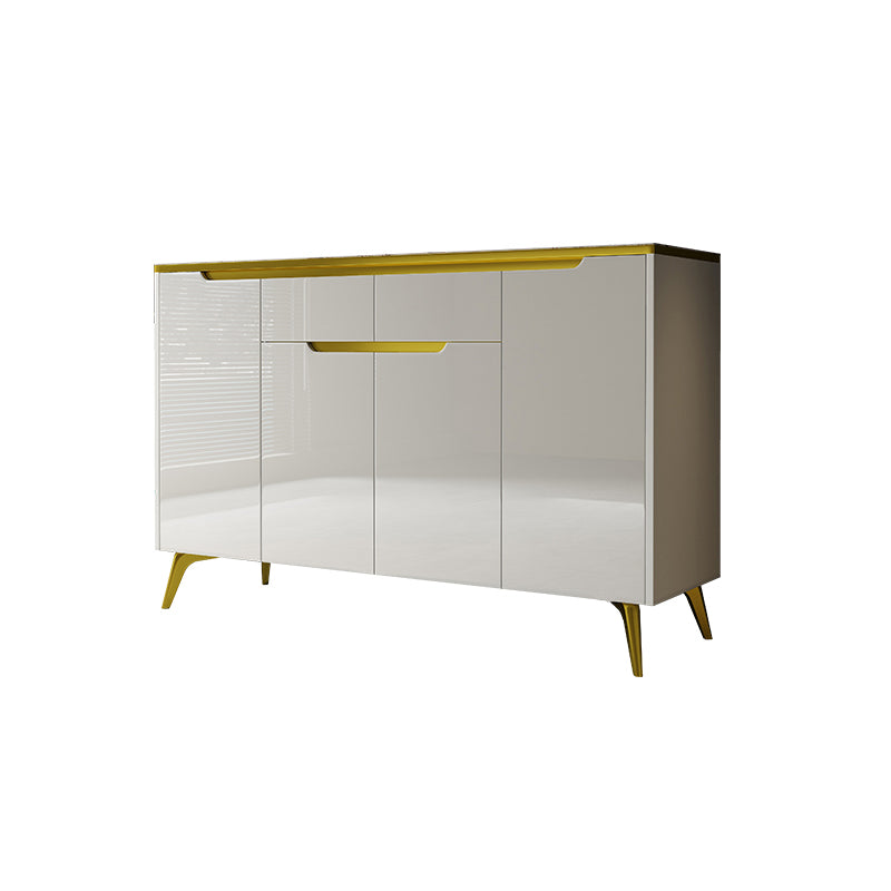 Stone Buffet Sideboard Glam Style Buffet Credenza with Drawers and Cabinets