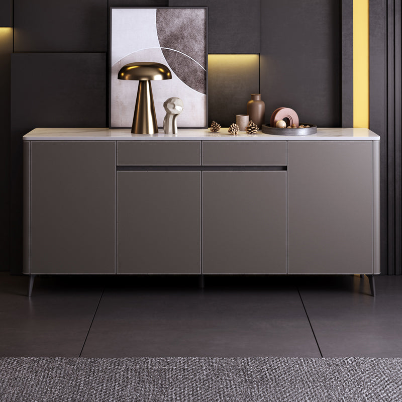 Stone Credenza Modern & Contemporary Server with Cabinets and Drawers