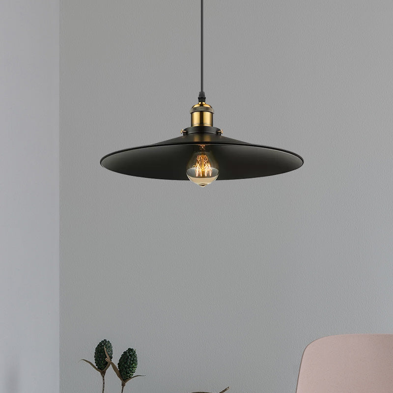 Metal Conic Ceiling Pendant Industrial Style 1 Light Dining Table Ceiling Light Fixture in Brass/Weathered Brass