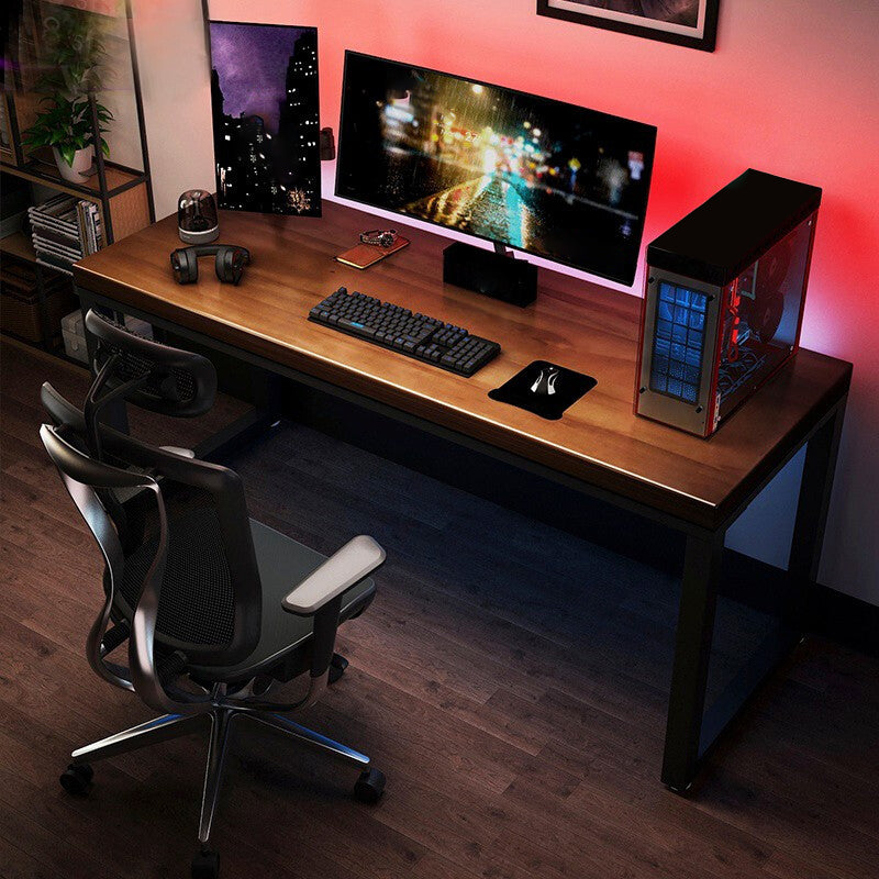 Solid Wood Rectangular Computer Desk Modern 29.53" Tall Gaming Desk