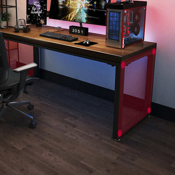 Solid Wood Rectangular Computer Desk Modern 29.53" Tall Gaming Desk