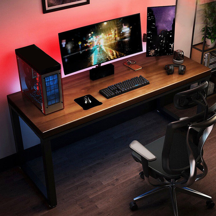 Solid Wood Rectangular Computer Desk Modern 29.53" Tall Gaming Desk