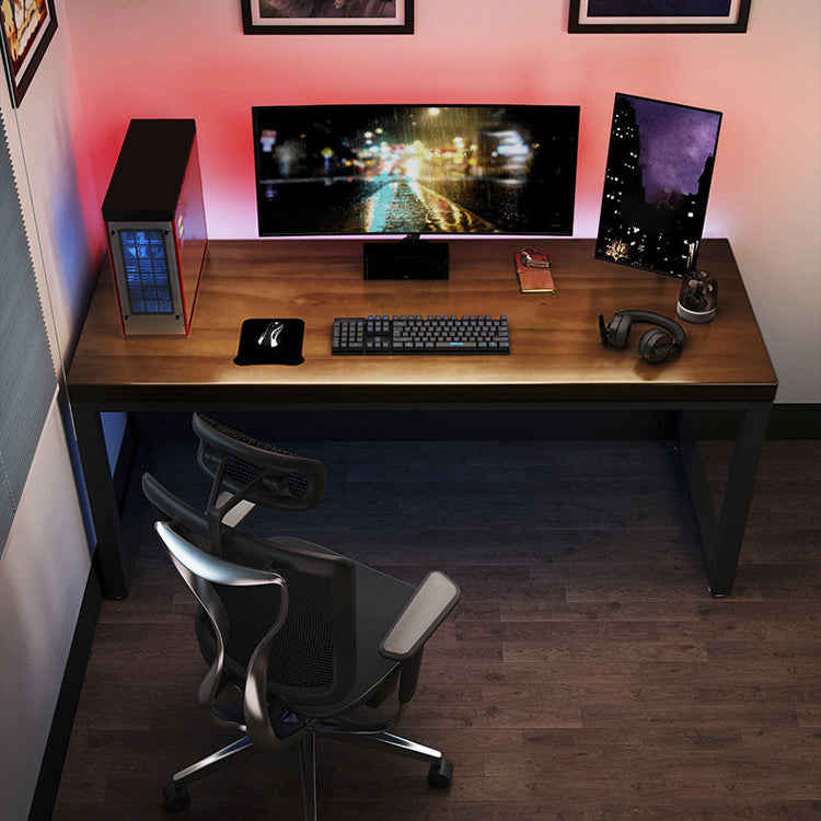 Solid Wood Rectangular Computer Desk Modern 29.53" Tall Gaming Desk