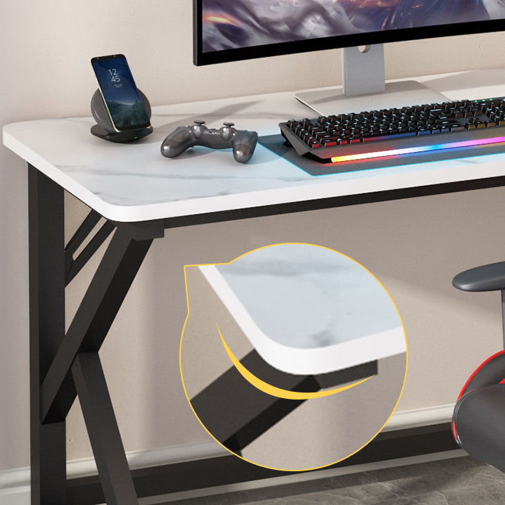 Modern Stone Computer Desk 29.53-inch Tall Gaming Desk with Iron Legs