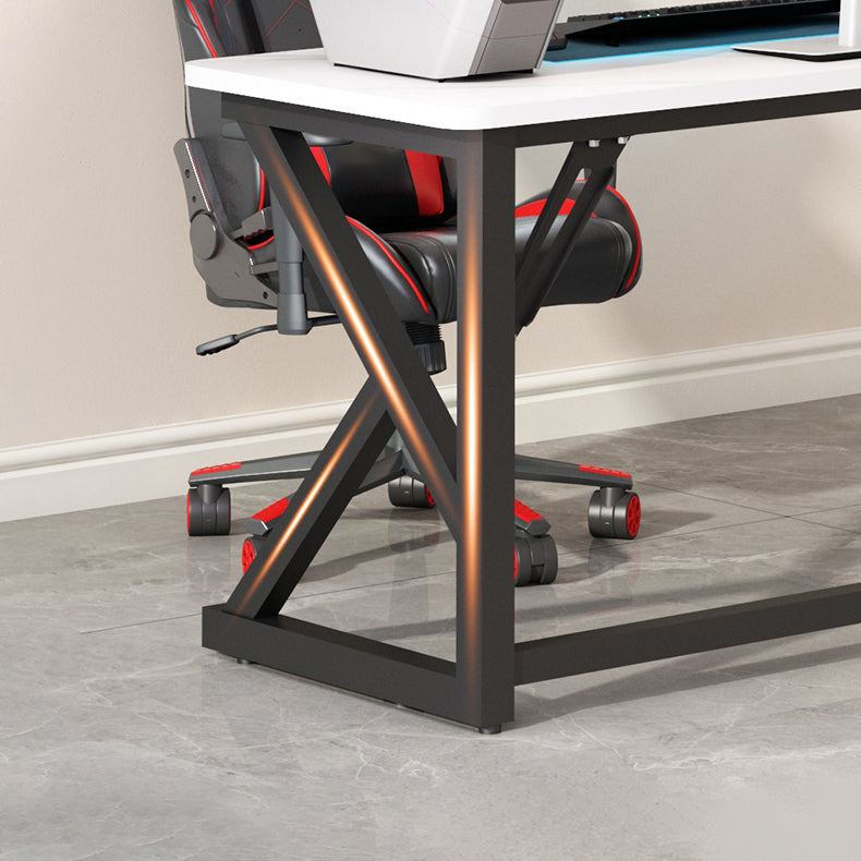 Modern Stone Computer Desk 29.53-inch Tall Gaming Desk with Iron Legs