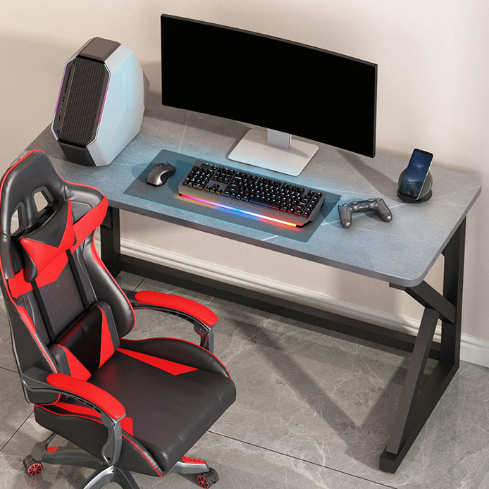 Modern Stone Computer Desk 29.53-inch Tall Gaming Desk with Iron Legs