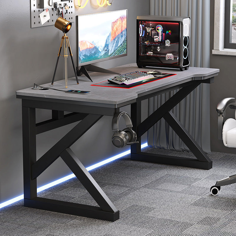 Industrial 23.62" Wide Office Desk Stone Rectangular Gaming Desk