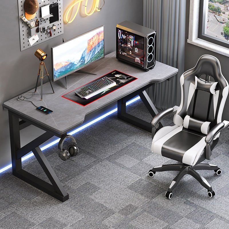 Industrial 23.62" Wide Office Desk Stone Rectangular Gaming Desk