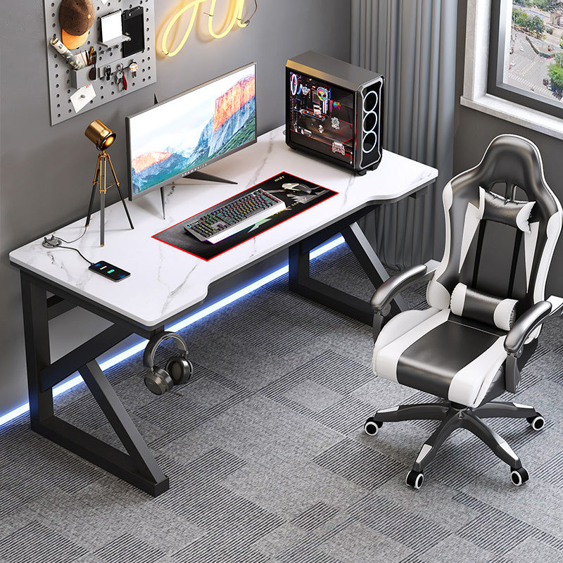 Industrial 23.62" Wide Office Desk Stone Rectangular Gaming Desk