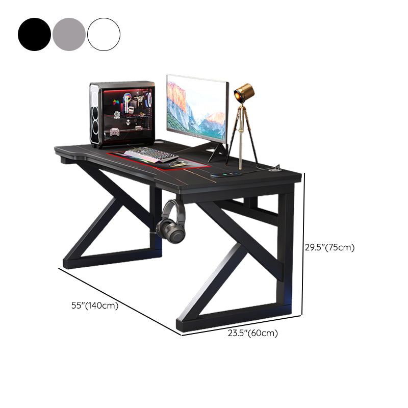 Industrial 23.62" Wide Office Desk Stone Rectangular Gaming Desk