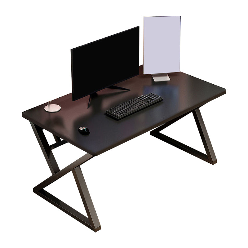 Modern Rectangular Computer Desk Wooden Black Gaming Desk with Black Legs