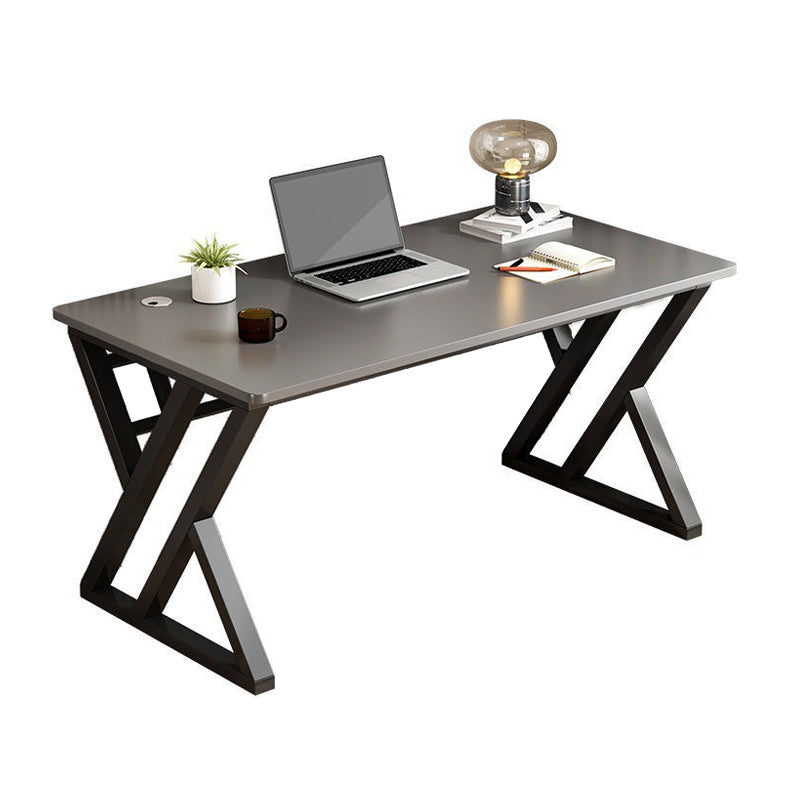 Modern Rectangular Computer Desk Wooden Black Gaming Desk with Black Legs