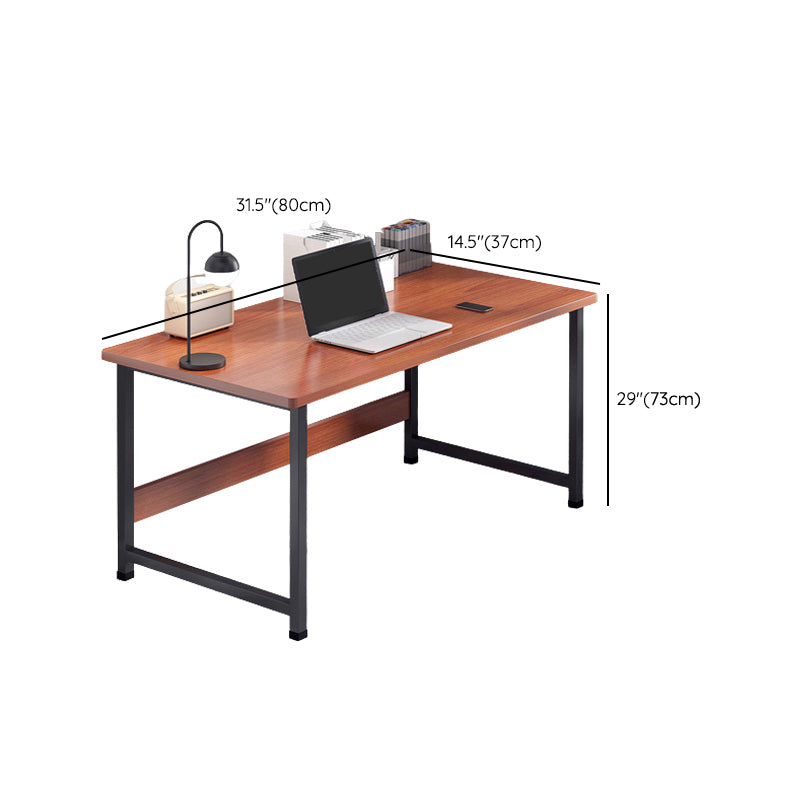 Modern Rectangular Computer Desk Wooden Black Gaming Desk with Black Legs