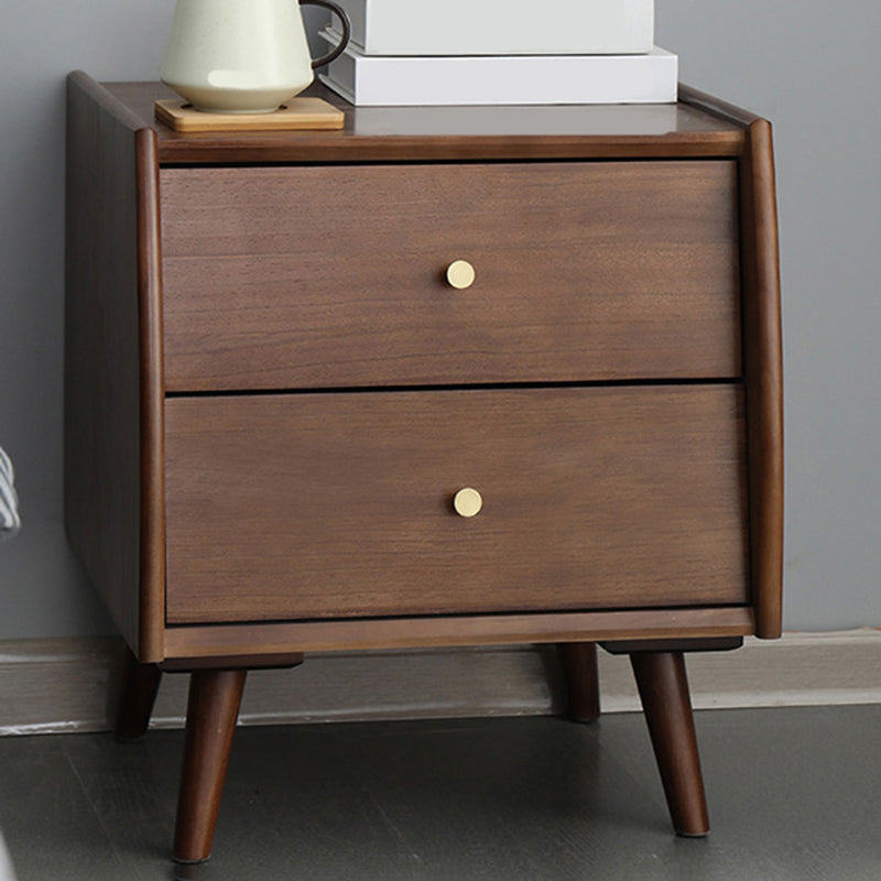 2 - Drawer Industrial Accent Table Nightstand Antique Finish Nightstand