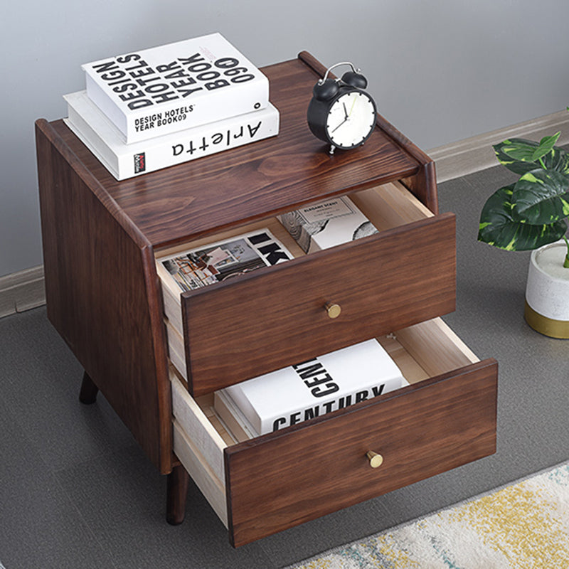 2 - Drawer Industrial Accent Table Nightstand Antique Finish Nightstand