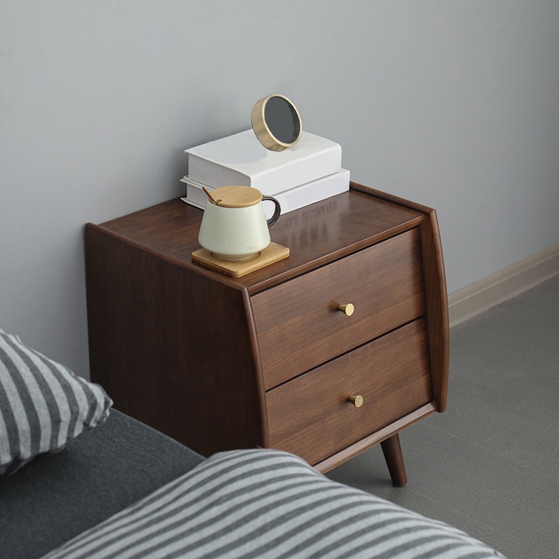 2 - Drawer Industrial Accent Table Nightstand Antique Finish Nightstand