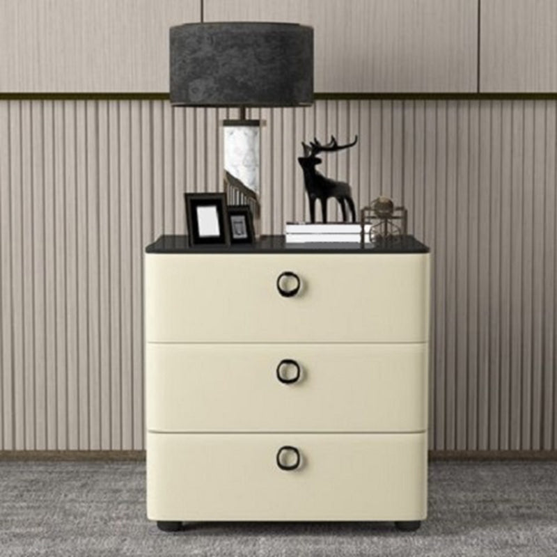 3 - Drawer Contemporary Accent Table Nightstand Antique Finish Bed Nightstand